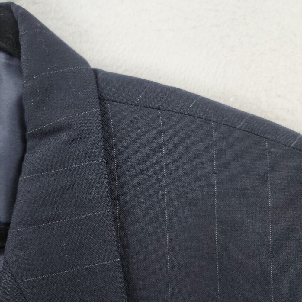 Albert Nipon Jacket Mens 46r Navy Blue Pinstripe … - image 3
